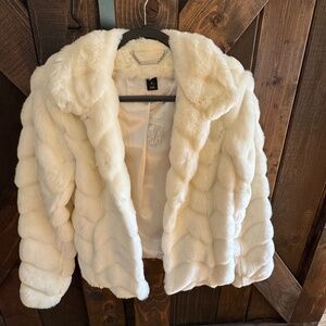 White fur coat